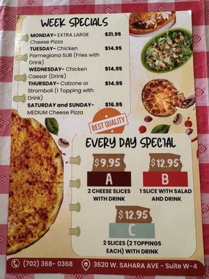 Menu photo 1 Gianna's Pizza Las Vegas, NV