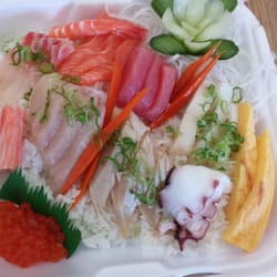 Aloha Sushi - This chirashi plate will melt in your mouth! More than enough fish to satisfy anyone!