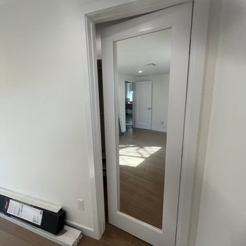 RUS Doors - We hadn't put the door knob on this yet but trust me when I say this mirrored door is gorgeous - Windows Installation Near Me - North Hollywood, California RUS Doors - We hadn't put the door knob on this yet but trust me when I say this mirrored door is gorgeous - Windows Installation Near Me - North Hollywood, California
