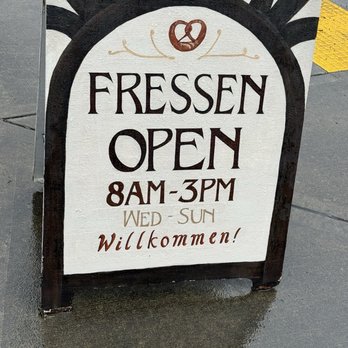 Fressen Artisan Bakery - The sign out front on the sidewalk on Glissan - Bakeries Near Me - Portland, Oregon Fressen Artisan Bakery - The sign out front on the sidewalk on Glissan - Bakeries Near Me - Portland, Oregon