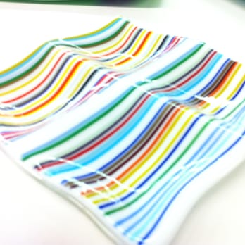 Infuse Glass Studio - This was made using thin glass rods, then slumping over a mold to create this sweet little platter. Yup, classes for this too! - Art Classes Near Me - San Jose, California