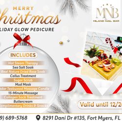 Milano Nail Bar Six Miles - MERRY CHRISTMAS 
 HOLIDAY GLOW PEDICURE - A treat for your feet this holiday season!