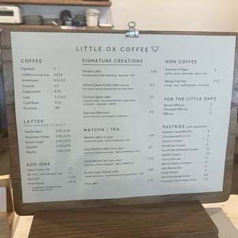 Little Ox Coffee - Menu - Coffee & Tea Near Me - Fullerton, California Little Ox Coffee - Menu - Coffee & Tea Near Me - Fullerton, California