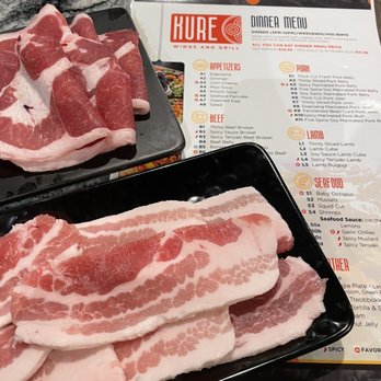 Kure Wings And Grill - Sliced lamb and pork belly. - Barbeque Near Me - Houston, Texas Kure Wings And Grill - Sliced lamb and pork belly. - Barbeque Near Me - Houston, Texas