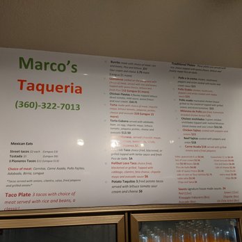 Marco's Taqueria - Menu - Mexican Near Me - Granite Falls, Washington Marco's Taqueria - Menu - Mexican Near Me - Granite Falls, Washington