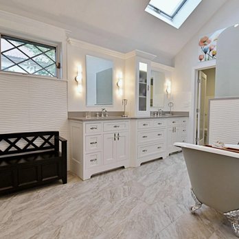 Mid-State Kitchens - Custom bathroom design with full remodel. Claw foot bathtub with his and her sinks. - Kitchen & Bath Near Me - Shrewsbury, Massachusetts Mid-State Kitchens - Custom bathroom design with full remodel. Claw foot bathtub with his and her sinks. - Kitchen & Bath Near Me - Shrewsbury, Massachusetts