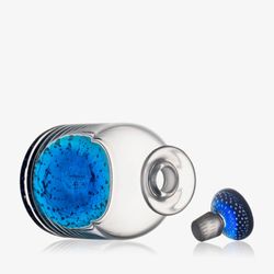 Pairpoint Glass Company - Bespoke Decanter and Stopper in Copper Blue Crystal