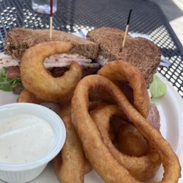 Turkey Club with Onion Rings and Ranch Turkey Club with Onion Rings and Ranch