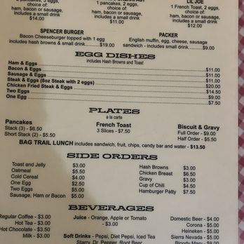 Kennedy Meadows Resort Restaurant - Breakfast Menu 2024 - American Near Me - Pinecrest, California