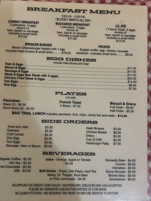 Menu photo 3 Kennedy Meadows Resort Restaurant Pinecrest, CA