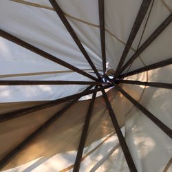 Cottonwood Camping & RV Park - Inside the big teepee, where I stayed for 4 weeks.
