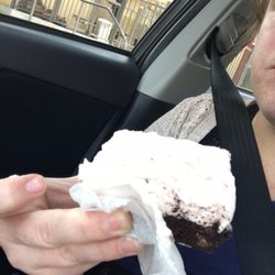 Made With Love Not Gluten - Raspberry Iced Brownie!  Also, had vanilla iced latte and s'mores cake push pop!