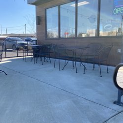 Patio . Only outdoor seating. It would've been perfect today
