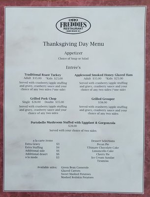 Menu photo 7 Freddie's Restaurant Kure Beach, NC