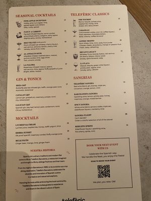 Menu photo 2 Telefèric Barcelona Scottsdale, AZ