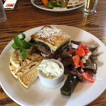 The Athenian Restaurant - Mousakka and (far plate) lamb chops - Greek Near Me - Aurora, Colorado The Athenian Restaurant - Mousakka and (far plate) lamb chops - Greek Near Me - Aurora, Colorado