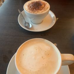 Costa Coffee - Cappuccino and hazelnut latte