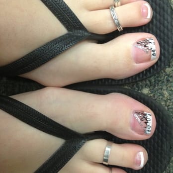 Envy Nails & Spa - French with what's supposed to be leopard - Nail Salons Near Me - Vacaville, California Envy Nails & Spa - French with what's supposed to be leopard - Nail Salons Near Me - Vacaville, California