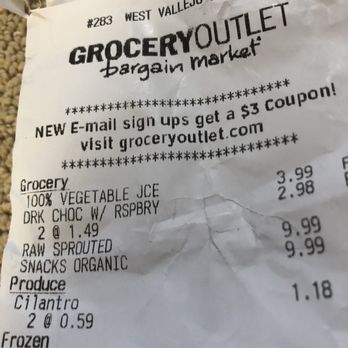 Grocery Outlet - Receipt - Grocery Near Me - Vallejo, California