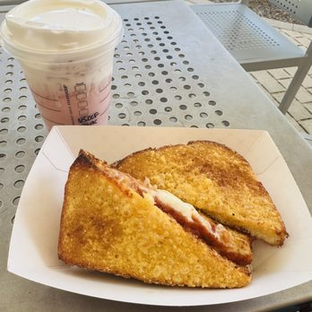 Emerbee's - Pizza grilled cheese pizzanini, pink drink grande (cold foam) - Breakfast & Brunch Near Me - Riverside, California Emerbee's - Pizza grilled cheese pizzanini, pink drink grande (cold foam) - Breakfast & Brunch Near Me - Riverside, California