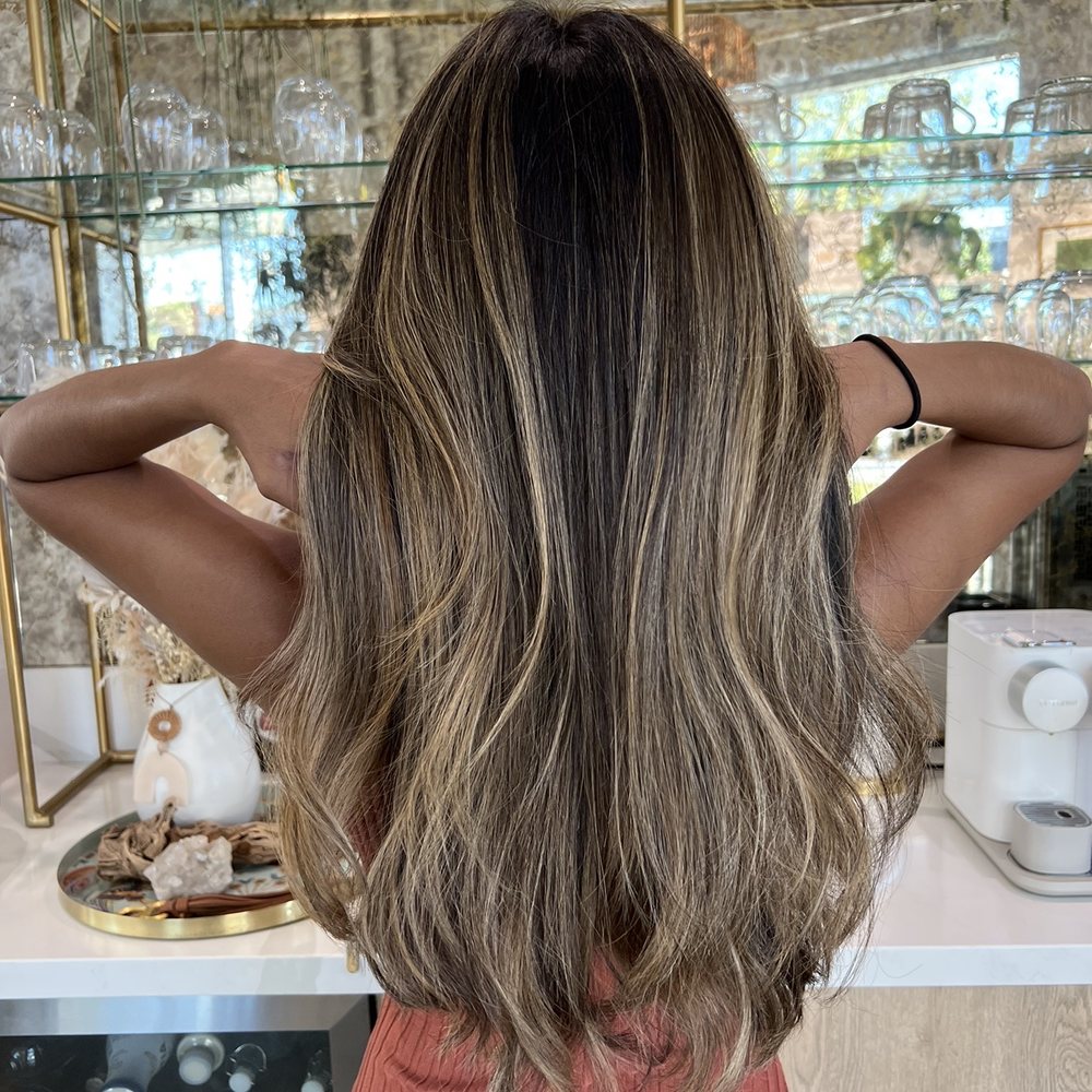 Salon Drew - Balayage & Cut by Sebastian. (Note: I had a preexisting warm balayage prior to this session) - Hair Salons Near Me - Long Beach, California