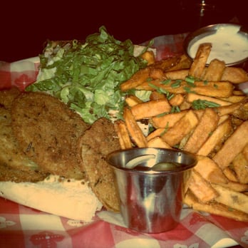 Maxie's - Fried Green Tomato Po' Boy with Sweet Potato Fries - Southern Near Me - Milwaukee, Wisconsin Maxie's - Fried Green Tomato Po' Boy with Sweet Potato Fries - Southern Near Me - Milwaukee, Wisconsin
