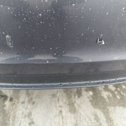 Damage on rear bumper during car wash
