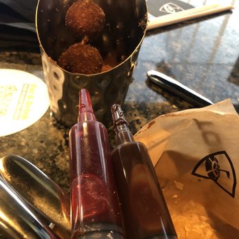 Topgolf - Injectable donut holes. Donuts on their own was good, slight chew in the middle and crunchy exterior - Golf Near Me - El Segundo, California Topgolf - Injectable donut holes. Donuts on their own was good, slight chew in the middle and crunchy exterior - Golf Near Me - El Segundo, California