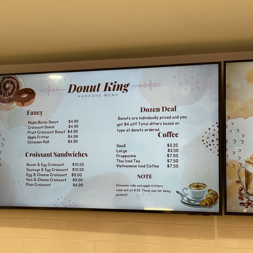 Donut King Hawaii - menu - Donuts Near Me - Kaneohe, Hawaii Donut King Hawaii - menu - Donuts Near Me - Kaneohe, Hawaii