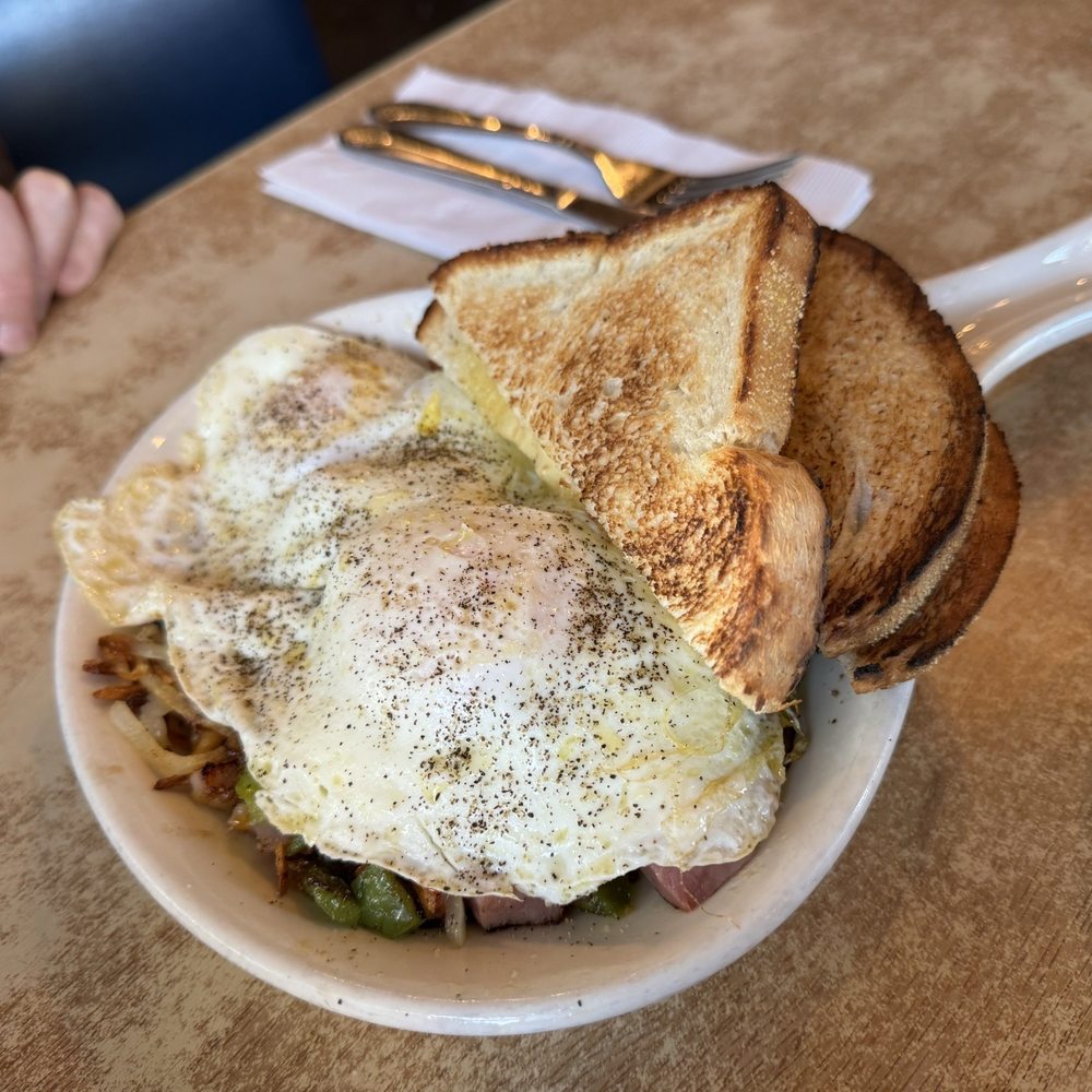 Pine Cone Restaurant - Denver skillet with sourdough toast - New American Near Me - Johnson Creek, Wisconsin Pine Cone Restaurant - Denver skillet with sourdough toast - New American Near Me - Johnson Creek, Wisconsin