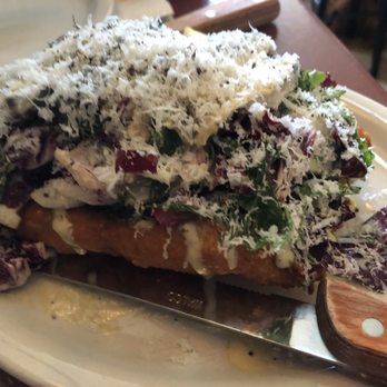 Found Oyster - Schnitzel special topped with salad and anchovies. - Seafood Near Me - Los Angeles, California