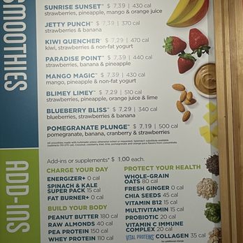 Tropical Smoothie Cafe - Smoothie menu - Juice Bars & Smoothies Near Me - Astoria, New York