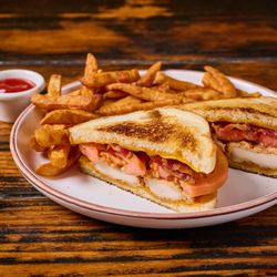 Silverback Breakfast & Cafe - Crispy chicken melt & fries