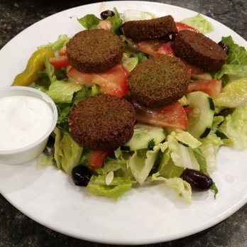 Santorini Greek Grill - Falafel salad, no cheese - Greek Near Me - Kirkland, Washington Santorini Greek Grill - Falafel salad, no cheese - Greek Near Me - Kirkland, Washington
