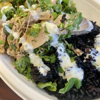 Bolay - Pork "bol" with forbidden rice, kale yeah salad, zucchini and cilantro. - New American Near Me - Miami, Florida