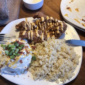 Outback Steakhouse - Bloomin Chicken Sammie rice and mashed potatoes - Steakhouses Near Me - Fresno, California