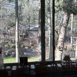 The view from the bar. The Pine River. The view from the bar. The Pine River.