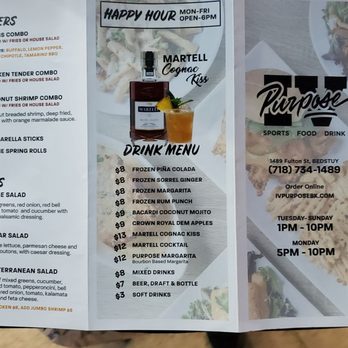 IV Purpose - Menu 2 - Sports Bars Near Me - Brooklyn, New York