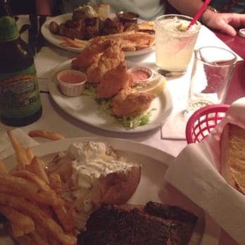 Jack's Grill - Small filet, baked potato, fries, garlic bread, steak bruschetts, margarita and a Sierra Nevada beer = perfection - Steakhouses Near Me - Redding, California