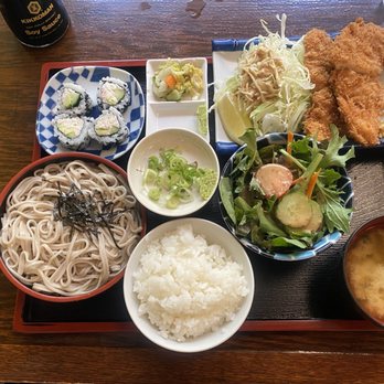 Fukagawa - Breakfast plate with cold soba and tonkatsu - Japanese Near Me - Gardena, California