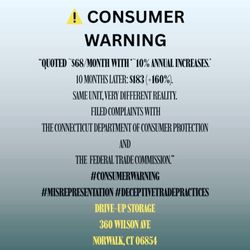 Norwalk Self Storage - CONSUMER WARNING - DRIVE-UP STORAGE NORWALK, CT 06854