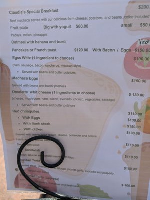Menu photo 2 Claudia’s Restaurant Loreto, BCS