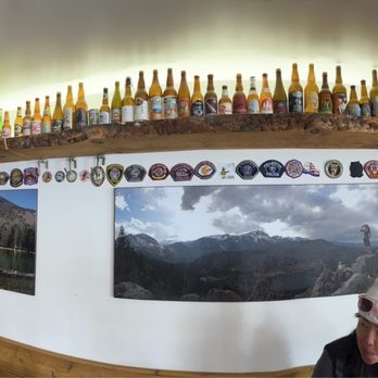 June Lake Brewing - Panorama of their beer bottle collection - Breweries Near Me - June Lake, California June Lake Brewing - Panorama of their beer bottle collection - Breweries Near Me - June Lake, California