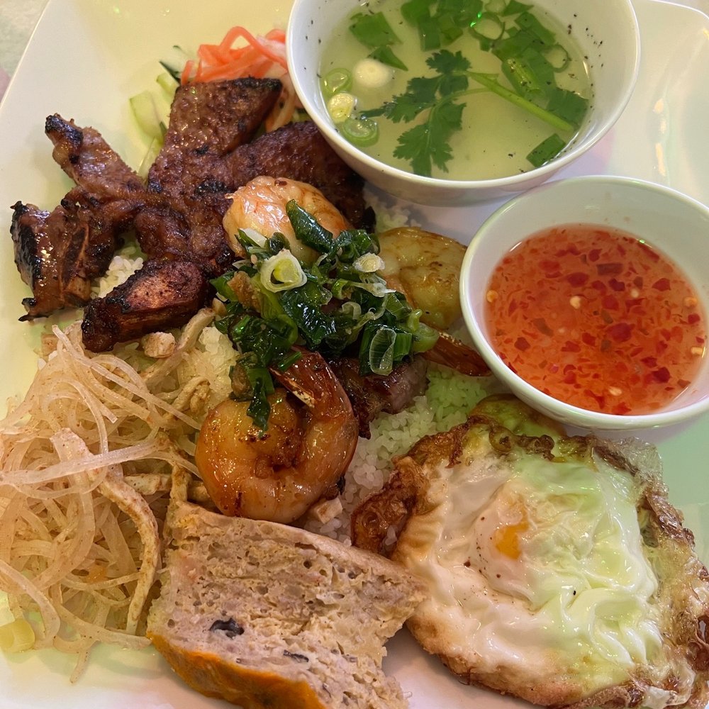Cafe Thuy Van - Com Dac BIet (I recommend this) add soup broth - Vietnamese Near Me - Louisville, Kentucky Cafe Thuy Van - Com Dac BIet (I recommend this) add soup broth - Vietnamese Near Me - Louisville, Kentucky