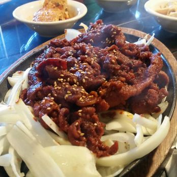 Korea House - Pork gogi on a bed of onions - Korean Near Me - Bothell, Washington Korea House - Pork gogi on a bed of onions - Korean Near Me - Bothell, Washington
