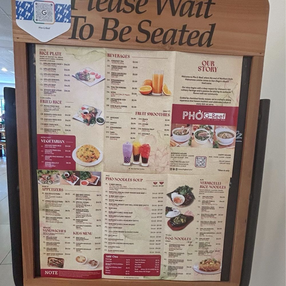 Pho G-Beef - Menu - Vietnamese Near Me - San Diego, California Pho G-Beef - Menu - Vietnamese Near Me - San Diego, California