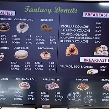 Fantasy Donuts - Menu - Donuts Near Me - Biloxi, Mississippi Fantasy Donuts - Menu - Donuts Near Me - Biloxi, Mississippi