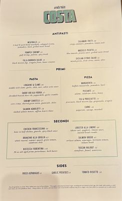 Menu photo 5 Osteria Costa Oxon Hill, MD Menu photo 5 Osteria Costa Oxon Hill, MD