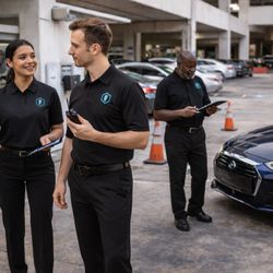 Proper Parking - Proper Parking management team overseeing daily parking operations at a commercial facility.