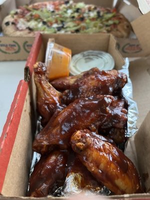 Photo of Barro's Pizza - Phoenix, AZ, US. BBQ wings